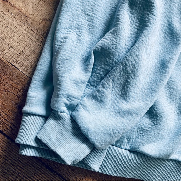 Ted Baker Puff Sleeve Pleat Sweatshirt Ice Blue Size US 6 - Picture 7 of 12